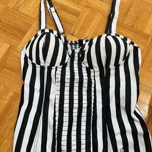 Guess Monochrome Striped Dress